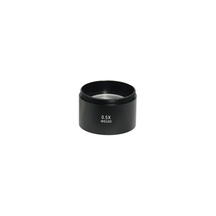 0.5X Auxiliary Objective Barlow Lens for SZ0503 Zoom Stereo Microscope, Screw Thread:M48x0.75mm, SKU SZ05034211, three quarter front view