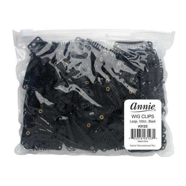 Annie Wig Clips Large, 100 Count, Black