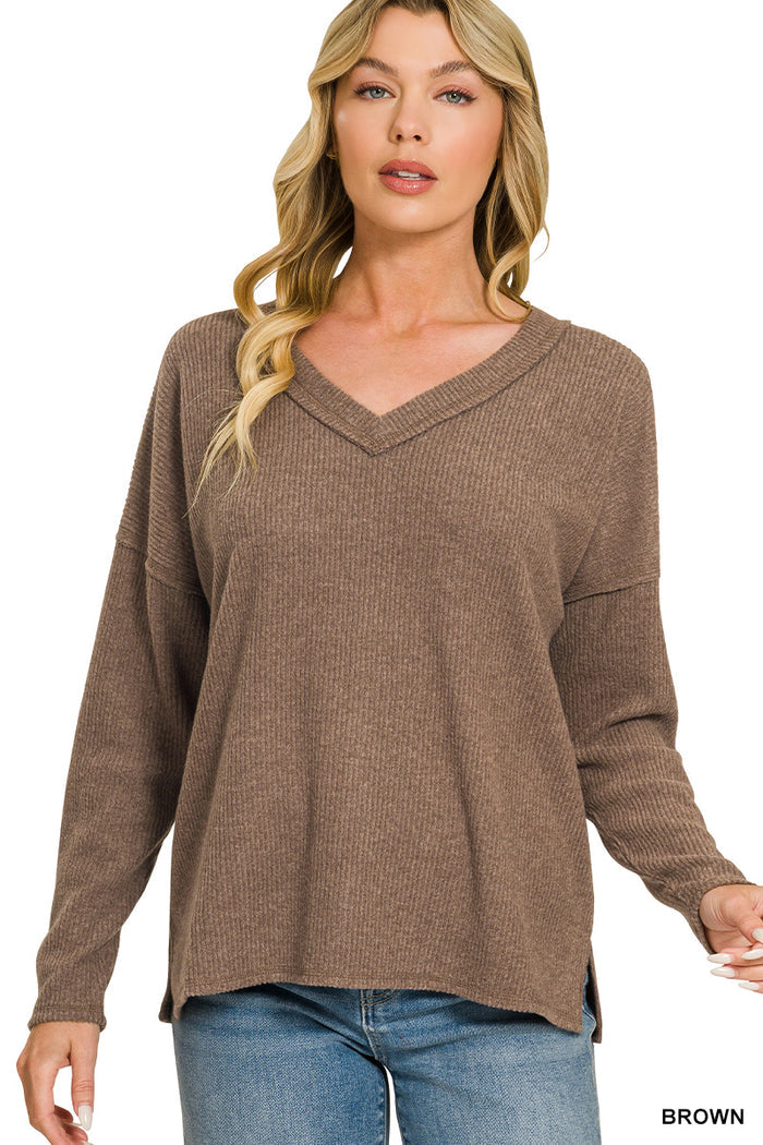 Brown Long Sleeve Top