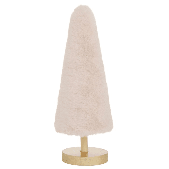 Decorative Faux Fur Cream Christmas Tree Ornament Accessories