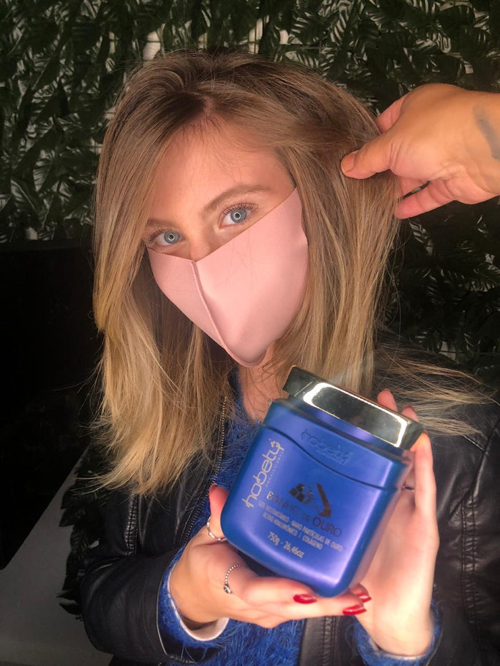 Gold Set - Baño de Oro - 3 Steps - Home Care (Shampoo + Mask + Leave-in) - For all hair types, with hyaluronic acid, hydrolyzed keratin for instant strand repair.