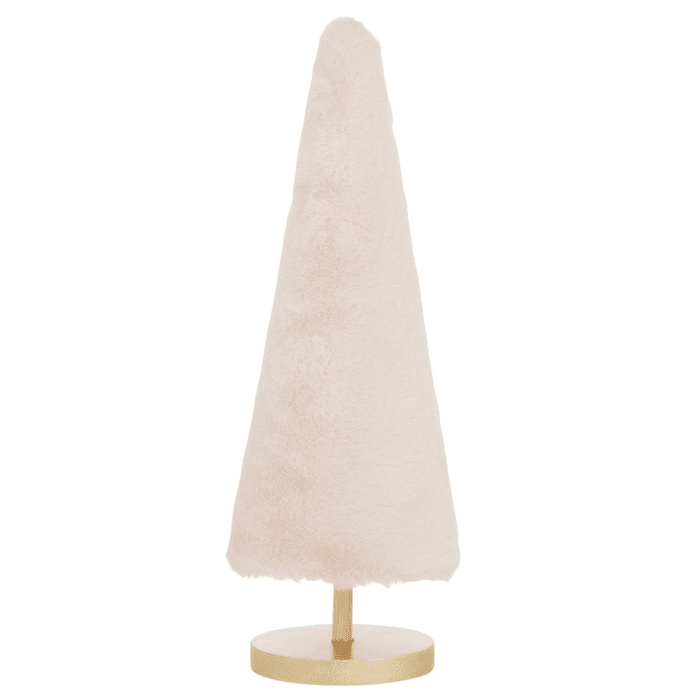 Large Decorative Faux Fur Cream Christmas Tree Ornament Accessories