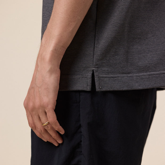 Nanamica - Micro Stripe Pocket Tee - Black/Grey