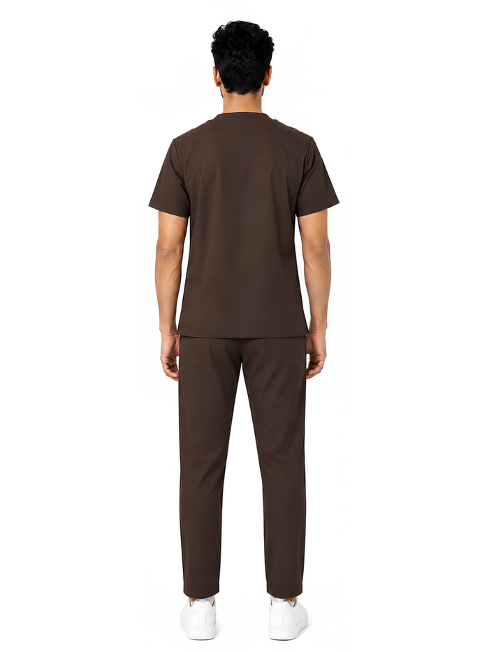 ONYX 4 POCKET MANDARIN MEN (BROWN) SCRUB