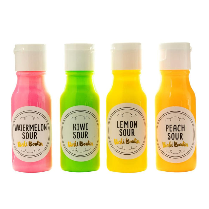Vicki Boutin - Mixed Media Acrylic Paint - 4/Pkg - Neon. Immerse yourself in the Vicki Boutin Mixed Media Collection, where creativity knows no bounds. Available at Embellish Away located in Bowmanville Ontario Canada.