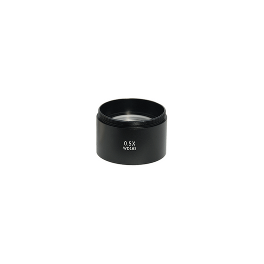 0.5X Auxiliary Objective Barlow Lens for SZ0503 Zoom Stereo Microscope, Screw Thread:M48x0.75mm, SKU SZ05034211, three quarter front view
