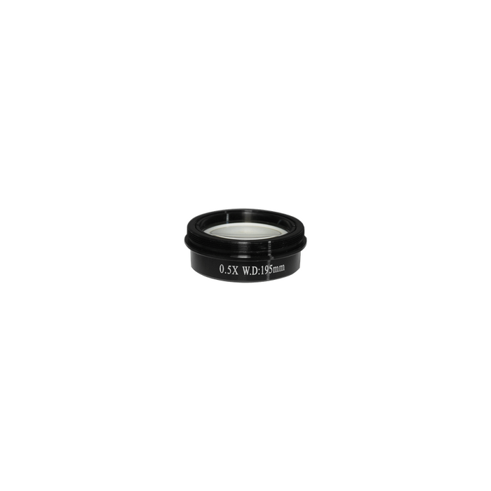0.5X Auxiliary Objective Barlow Lens for SZ0801 Zoom Stereo Microscope, Screw Thread:M48x0.75mm, SKU SZ08014211, three quarter front view
