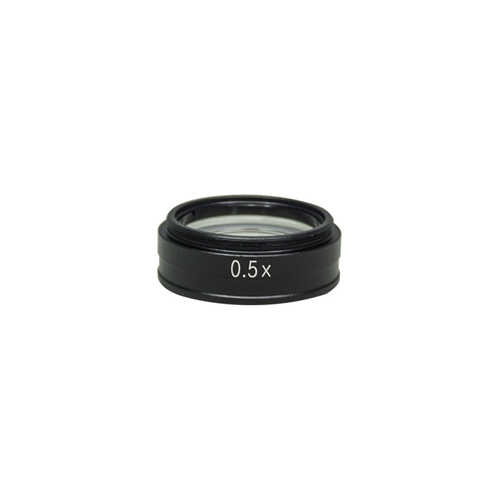 0.5X Auxiliary Objective Barlow Lens for SZ2701 Zoom Stereo Microscope, Screw Thread:M52x0.75mm, SKU SZ27014211, three quarter front view