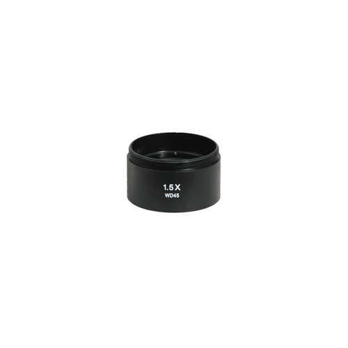 1.5X Auxiliary Objective Barlow Lens for SZ0503 Zoom Stereo Microscope, Screw Thread:M48x0.75mm, SKU SZ05034511, three quarter front view