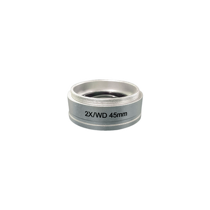2X Auxiliary Objective Barlow Lens for SZ0901 Zoom Stereo Microscope, Screw Thread:M55x0.75mm, SKU SZ09014631, three quarter front view