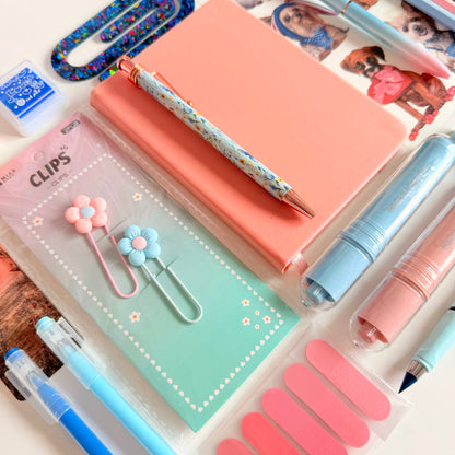 Pastel Pink & Blue Stationery Set – Cute Journal & Study Bundle