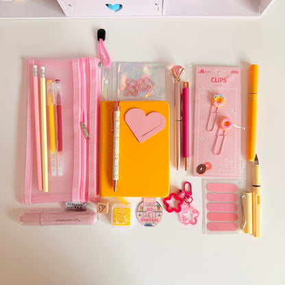 Pink & Yellow Stationery Set – Cute Desk & Journaling Essentials