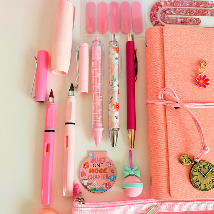 Pink Stationery Gift Box – Journal, Pens & Cute Desk Accessories Set