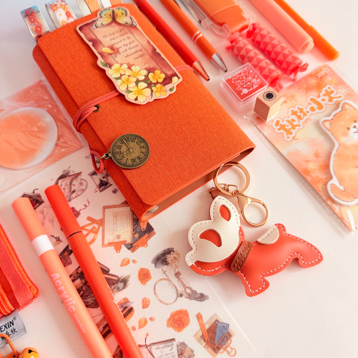 Orange Desk Essentials | Aesthetic Journal Gift Set