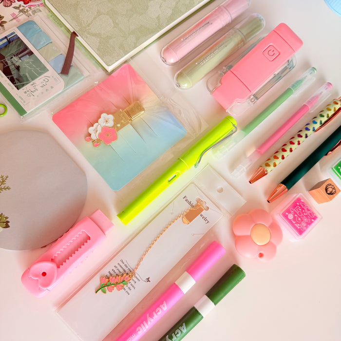 Green & Pink Stationery Gift Set