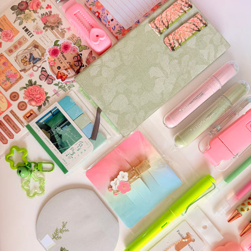 Green & Pink Stationery Gift Set