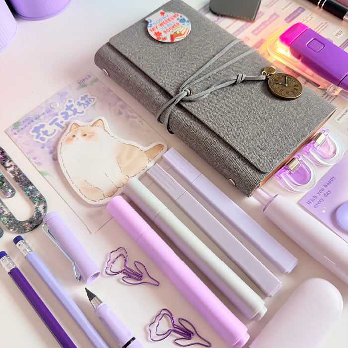 Lavender & Gray Journal Stationery Gift Set | Cozy Desk Essentials