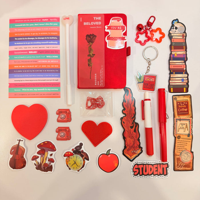 Red Aesthetic Stationery Set ❤️🔥