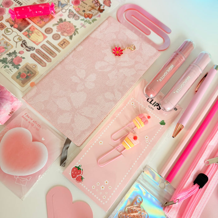 Blush Pink Stationery Gift Box | Journal & Planner Essentials Set | Cute Desk Accessories