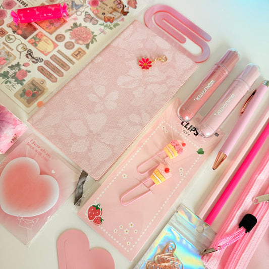 Blush Pink Stationery Gift Box | Journal & Planner Essentials Set | Cute Desk Accessories
