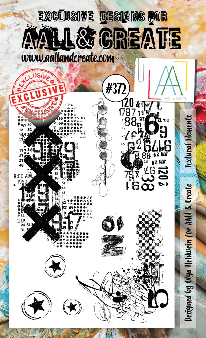 AALL and Create Stamp Set - 372 - Textural Elements. Size: 10cmx15cm | 3.9"x5.9". Available at Embellish Away located in Bowmanville Ontario Canada.