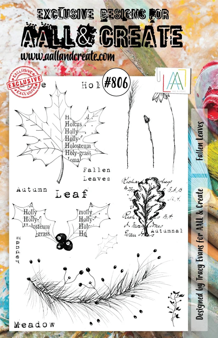 AALL and Create Stamp Set - 806 - Fallen Leaves. Size: 14.6x20 cm | 5.8"x7.9". Available at Embellish Away located in Bowmanville Ontario Canada.