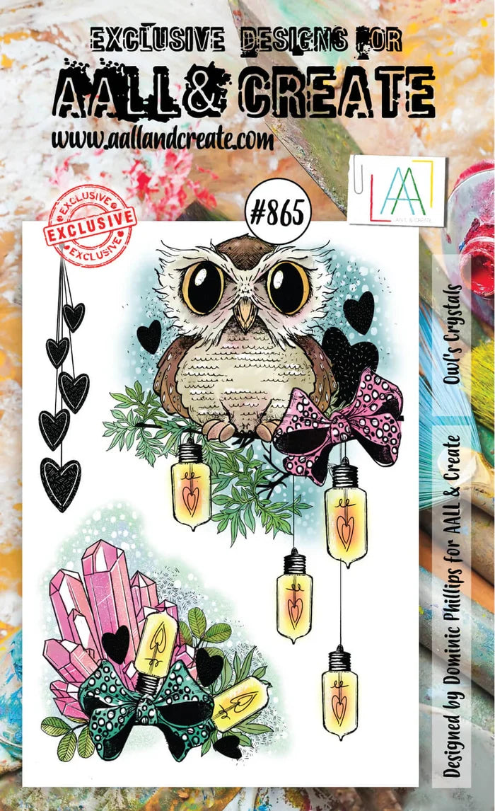 AALL & Create Stamp Set - 865 - Owl's Crystals. Size: 10cmx15cm | 3.9"x5.9". Available at Embellish Away located in Bowmanville Ontario Canada.