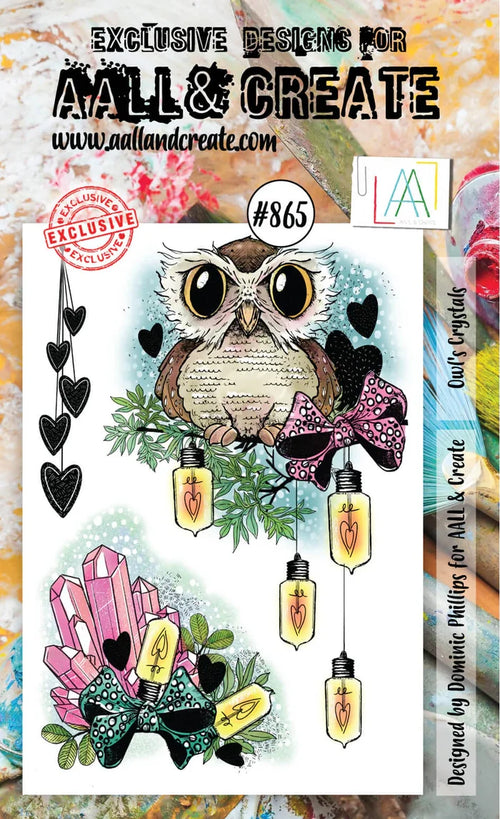 AALL & Create Stamp Set - 865 - Owl's Crystals. Size: 10cmx15cm | 3.9"x5.9". Available at Embellish Away located in Bowmanville Ontario Canada.