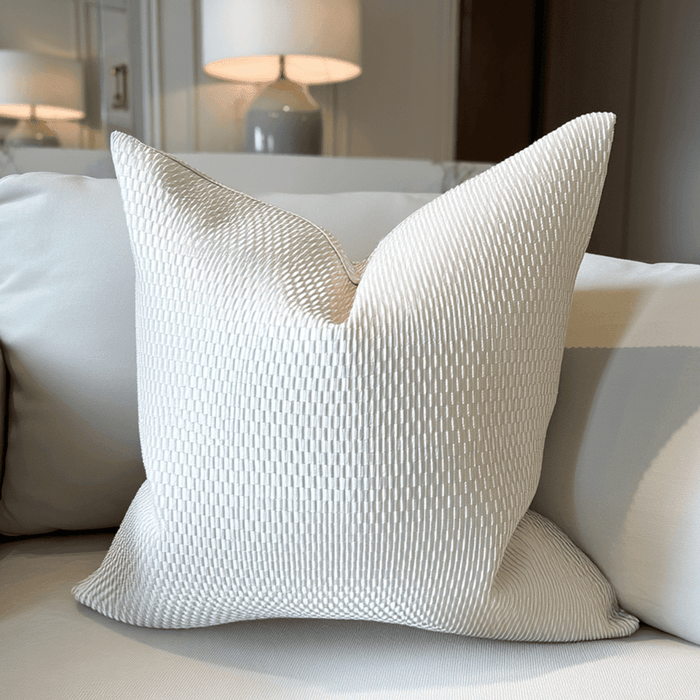 Adeline Cream & Gold Textured Feather Filled Cushion - 50x50cm Textiles