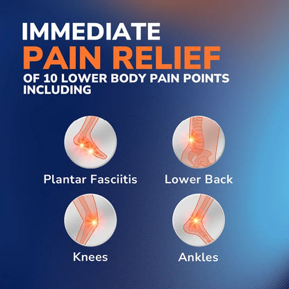 Pain relief insole with illustrated lower-body pressure points for feet and legs