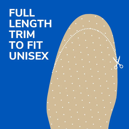 Beige full-length trim unisex memory foam insole with dotted cushioning pattern.