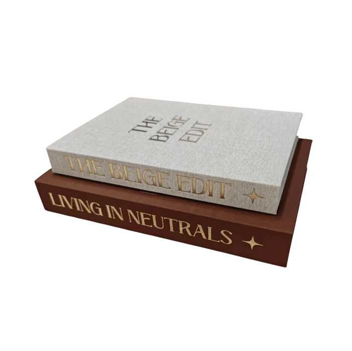 Aitla Cream & Rust Decorative Book Boxes - Set of 2 Accessories