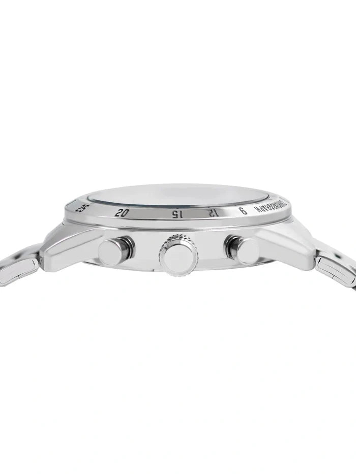 Alba Round Black Dial Analog Watch With Chronograph Display & Metal Strap - AT3L27X1