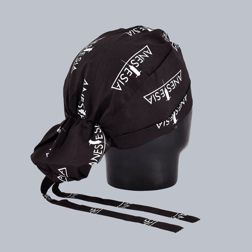 Anesthesia Black Bun Cap 016