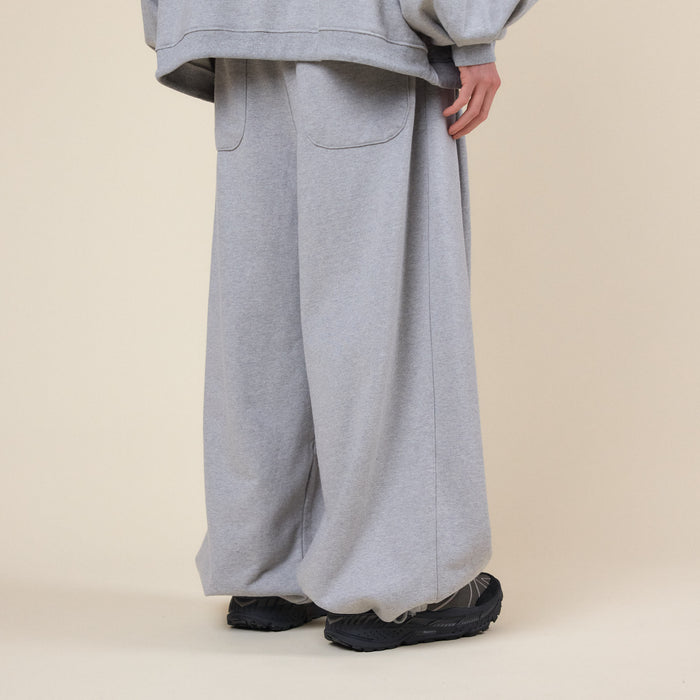 Anglan - Double Valley Tuck Sweatpants - Melange Grey