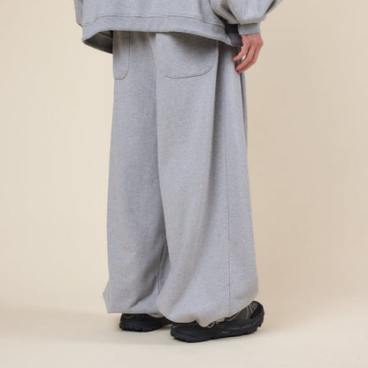 Anglan - Double Valley Tuck Sweatpants - Melange Grey