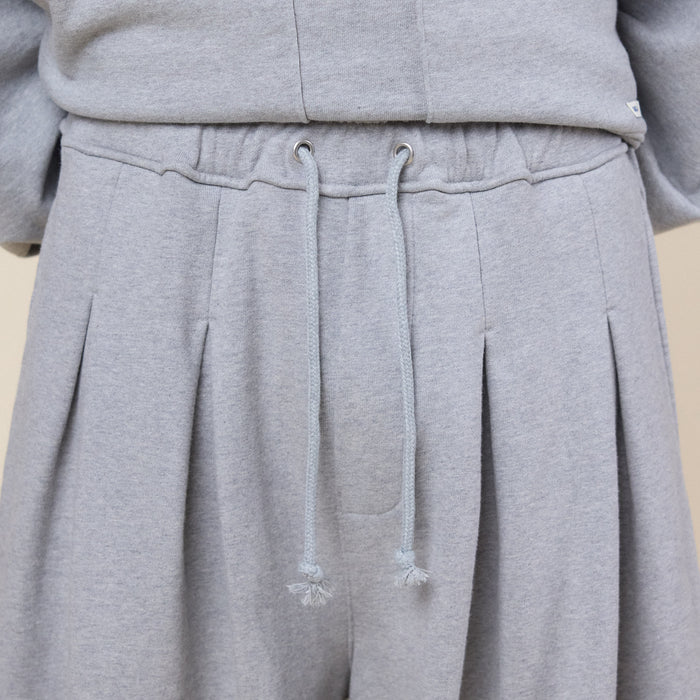 Anglan - Double Valley Tuck Sweatpants - Melange Grey