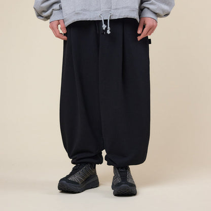 Anglan - Loose Fit Jogger Sweatpants - Black
