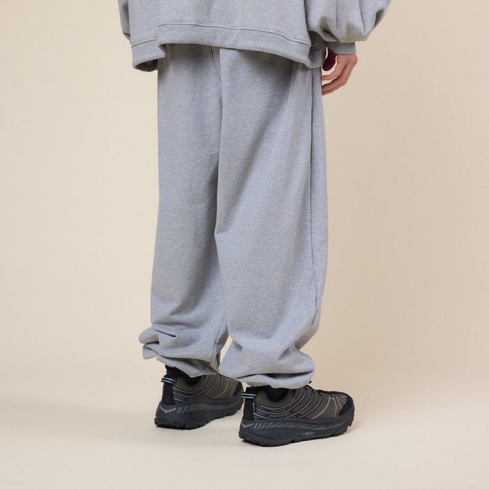 Anglan - Loose Fit Jogger Sweatpants - Melange Grey