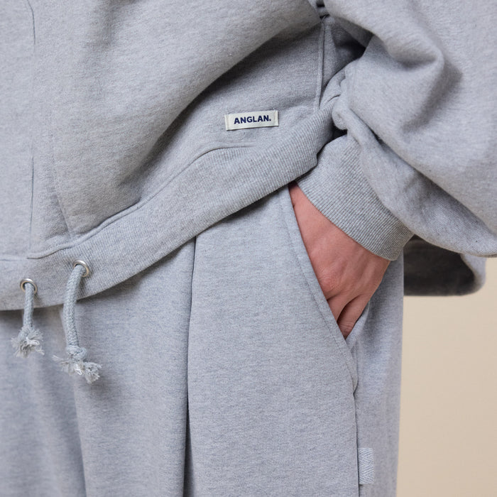 Anglan - Loose Fit Jogger Sweatpants - Melange Grey