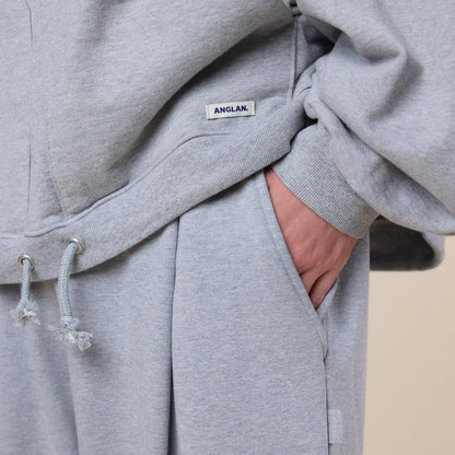 Anglan - Loose Fit Jogger Sweatpants - Melange Grey
