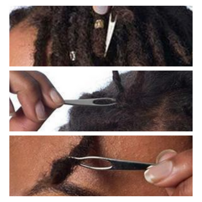 Annie Dreadlock Crochet Interlocking Tool Set, 3 Piece, Silver
