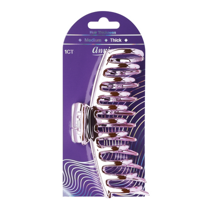 Annie Shiny Large Bone Jaw Clip 13cm, 1 Count Metallic Hair Clip, Pink