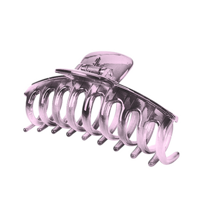 Annie Shiny Large Bone Jaw Clip 13cm, 1 Count Metallic Hair Clip, Pink