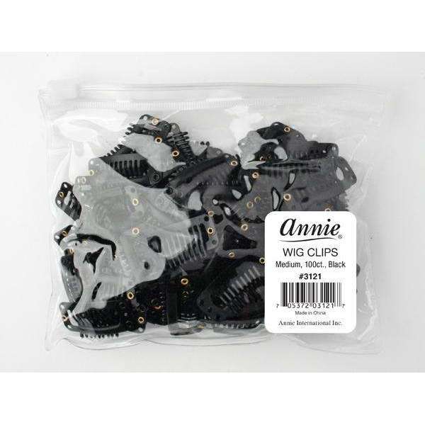 Annie Wig Clips Medium, 100 Count, Black