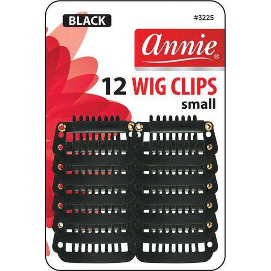 Annie Wig Clips Small, 12 Count, Black