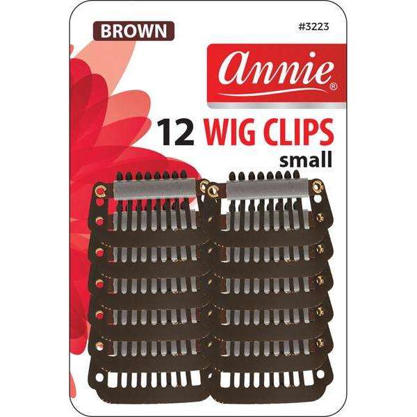 Annie Wig Clips Small, 12Count, Brown