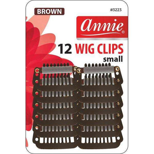 Annie Wig Clips Small, 12Count, Brown