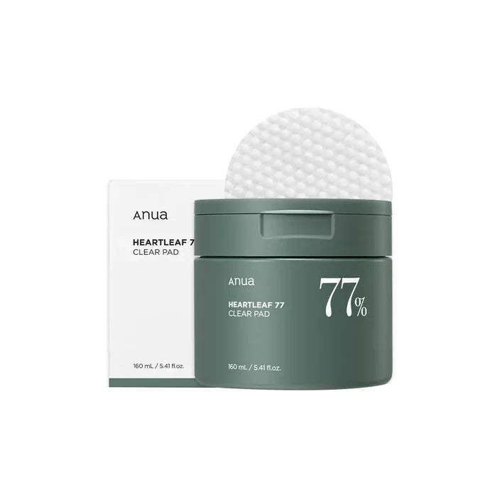 ANUA HEARTLEAF 77 Clear Pad شرائح مشبعة بتونر السيكا من انوا