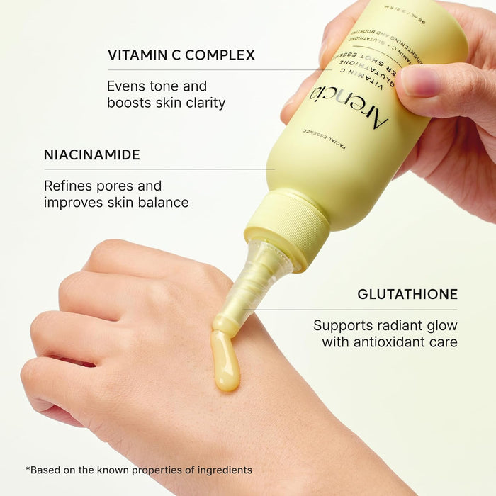 Arencia Vitamin C Glutathione Booster Shot Essence 95ml خلاصة أرينسيا المعززة بفيتامين سي والجلوتاثيون - Princess Cosmetics Qatar